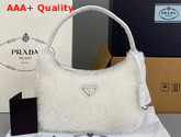 Prada Re Edition 2000 Shearling Mini Bag in White Replica