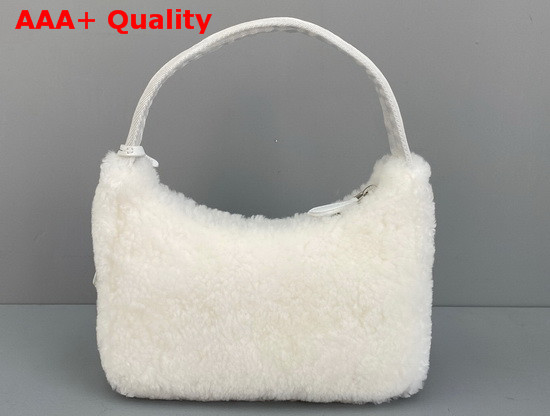 Prada Re Edition 2000 Shearling Mini Bag in White Replica