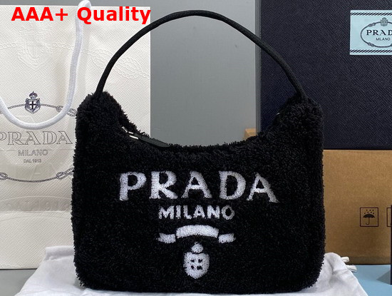 Prada Re Edition 2000 Terry Mini Bag Black and White Replica