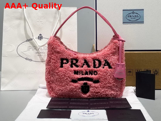 Prada Re Edition 2000 Terry Mini Bag Petal Pink and Black Replica