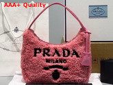 Prada Re Edition 2000 Terry Mini Bag Petal Pink and Black Replica