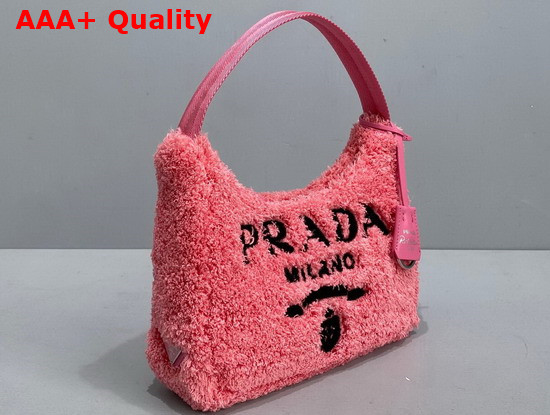 Prada Re Edition 2000 Terry Mini Bag Petal Pink and Black Replica