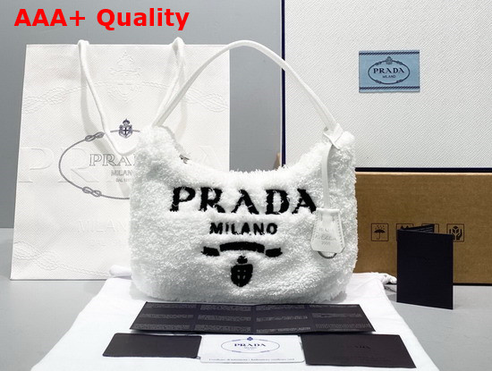 Prada Re Edition 2000 Terry Mini Bag White and Black Replica