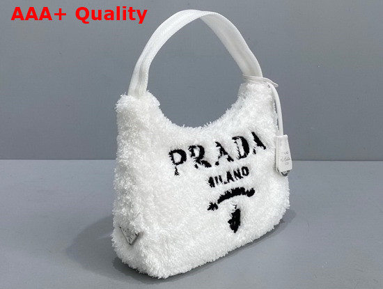 Prada Re Edition 2000 Terry Mini Bag White and Black Replica