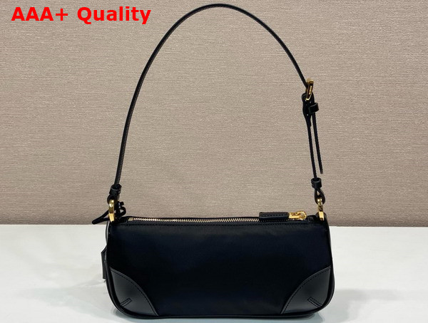 Prada Re Edition 2002 Re Nylon and Brushed Leather Shoulder Bag in Black 1BC201 Replica