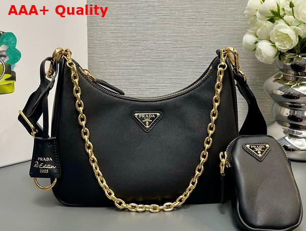 Prada Re Edition 2005 Leather Bag in Black 1BH204 Replica