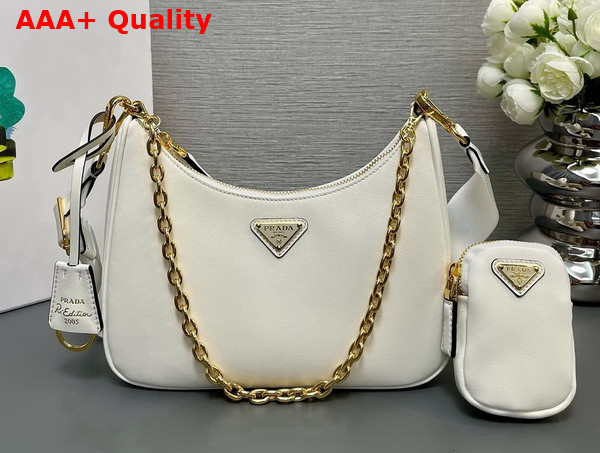 Prada Re Edition 2005 Leather Bag in White 1BH204 Replica