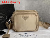 Prada Re Edition 2005 Nylon Shoulder Bag Beige Nylon and Saffiano Leather Replica