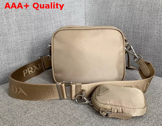 Prada Re Edition 2005 Nylon Shoulder Bag Beige Nylon and Saffiano Leather Replica