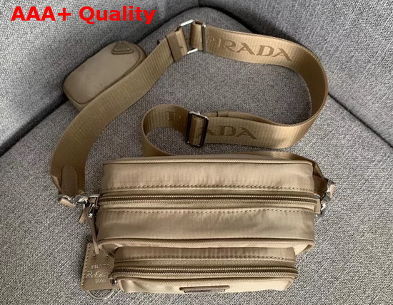 Prada Re Edition 2005 Nylon Shoulder Bag Beige Nylon and Saffiano Leather Replica