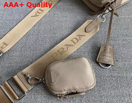 Prada Re Edition 2005 Nylon Shoulder Bag Beige Nylon and Saffiano Leather Replica