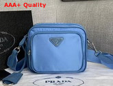 Prada Re Edition 2005 Nylon Shoulder Bag Blue Nylon and Saffiano Leather Replica