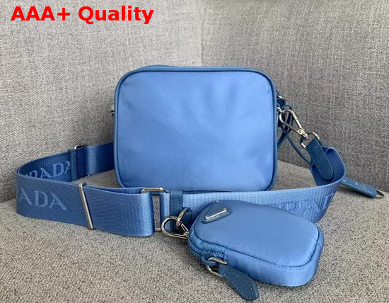 Prada Re Edition 2005 Nylon Shoulder Bag Blue Nylon and Saffiano Leather Replica