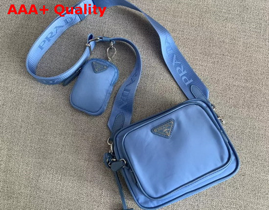 Prada Re Edition 2005 Nylon Shoulder Bag Blue Nylon and Saffiano Leather Replica