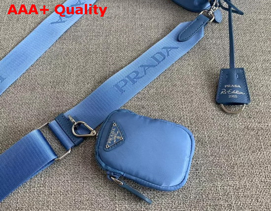 Prada Re Edition 2005 Nylon Shoulder Bag Blue Nylon and Saffiano Leather Replica