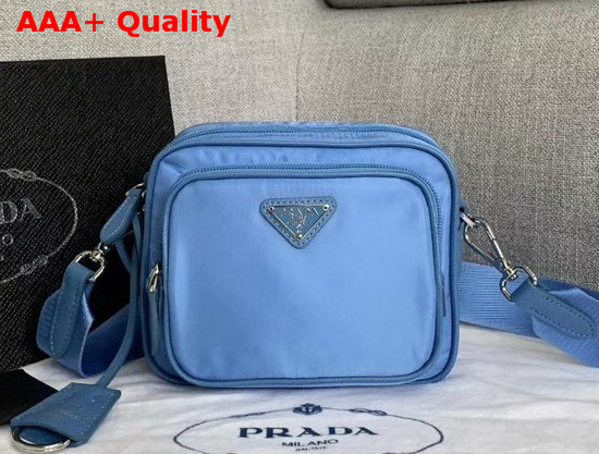 Prada Re Edition 2005 Nylon Shoulder Bag Blue Nylon and Saffiano Leather Replica