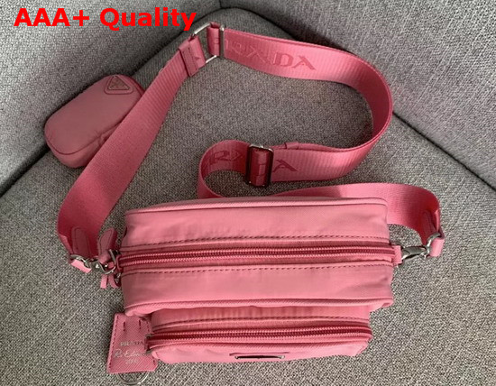 Prada Re Edition 2005 Nylon Shoulder Bag Pink Nylon and Saffiano Leather Replica