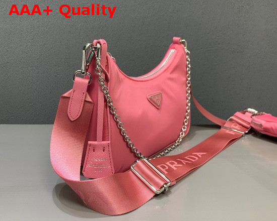 Prada Re Edition 2005 Nylon Shoulder Bag in Begonia Pink Replica