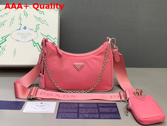 Prada Re Edition 2005 Nylon Shoulder Bag in Begonia Pink Replica