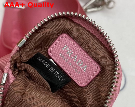 Prada Re Edition 2005 Nylon Shoulder Bag in Begonia Pink with Embroidered Charms Replica