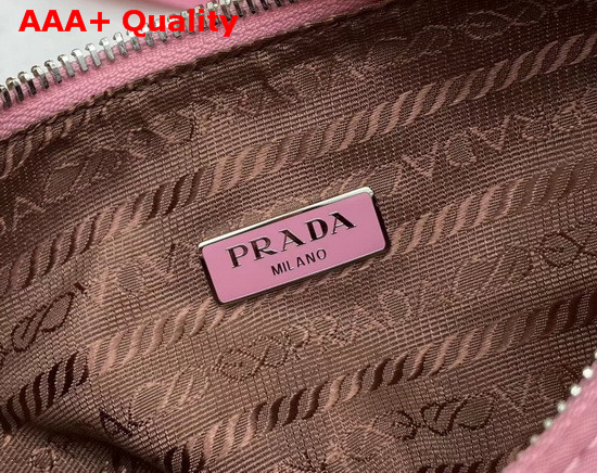 Prada Re Edition 2005 Nylon Shoulder Bag in Begonia Pink with Embroidered Charms Replica