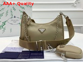 Prada Re Edition 2005 Nylon Shoulder Bag in Cameo Beige Replica