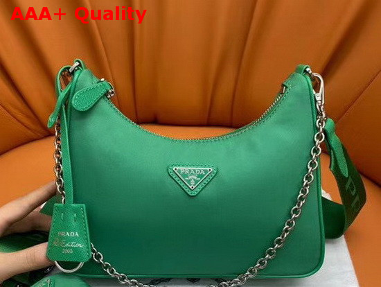 Prada Re Edition 2005 Nylon Shoulder Bag in Green Replica