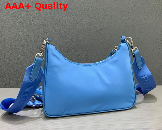 Prada Re Edition 2005 Nylon Shoulder Bag in Periwinkle Blue Replica