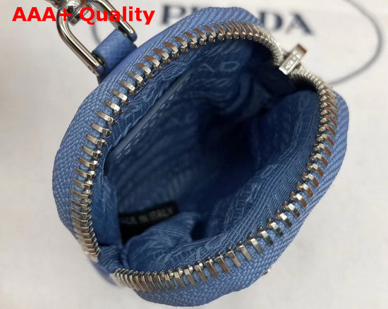 Prada Re Edition 2005 Nylon Shoulder Bag in Periwinkle Blue with Embroidered Charms Replica