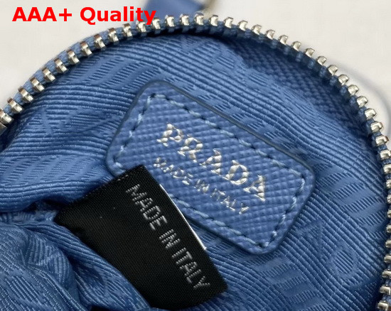 Prada Re Edition 2005 Nylon Shoulder Bag in Periwinkle Blue with Embroidered Charms Replica