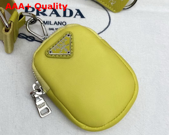 Prada Re Edition 2005 Nylon Shoulder Bag in Pineapple Yellow with Embroidered Charms Replica