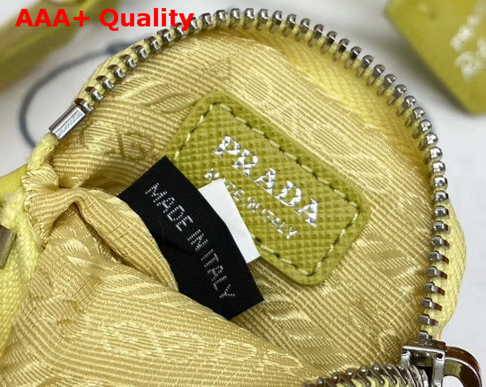 Prada Re Edition 2005 Nylon Shoulder Bag in Pineapple Yellow with Embroidered Charms Replica