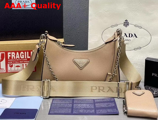 Prada Re Edition 2005 Saffiano Leather Bag Cameo Beige Replica