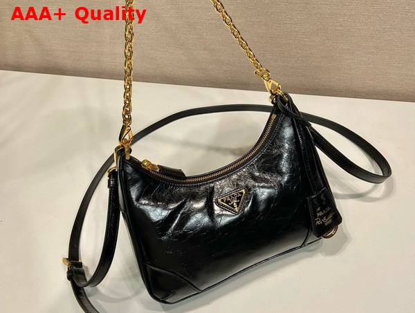 Prada Re Edition Leather Mini Bag in Black 1BC204 Replica