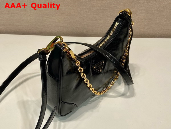 Prada Re Edition Leather Mini Bag in Black 1BC204 Replica