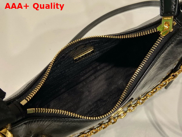 Prada Re Edition Leather Mini Bag in Black 1BC204 Replica