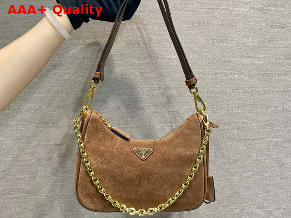 Prada Re Edition Suede Mini Bag Cocoa Brown 1BC204 Replica