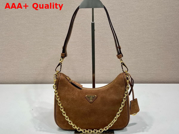 Prada Re Edition Suede Mini Bag Cocoa Brown 1BC204 Replica