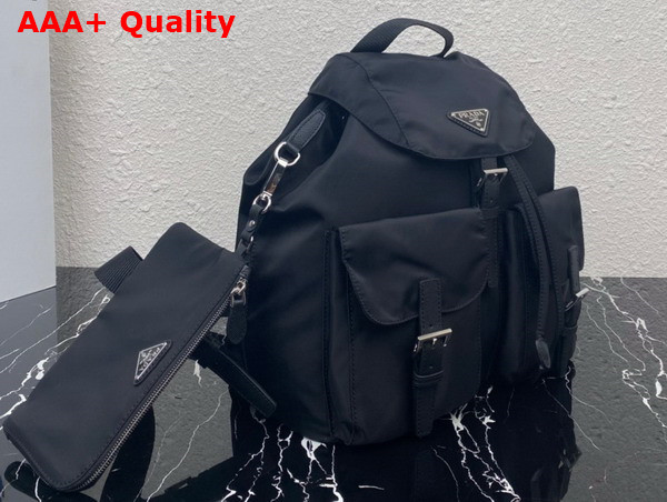 Prada Re Nylon Medium Backpack with Pouch in Blue 1BZ811 Replica