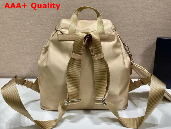 Prada Re Nylon Medium Backpack with Pouch in Desert Beige 1BZ811 Replica