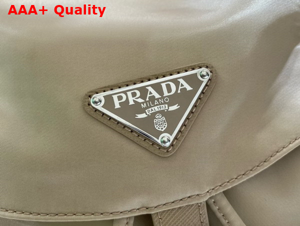 Prada Re Nylon Medium Backpack with Pouch in Desert Beige 1BZ811 Replica