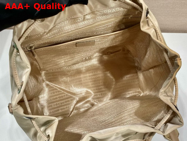 Prada Re Nylon Medium Backpack with Pouch in Desert Beige 1BZ811 Replica