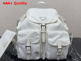 Prada Re Nylon Medium Backpack with Pouch in White 1BZ811 Replica