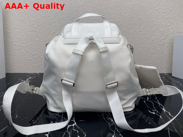 Prada Re Nylon Medium Backpack with Pouch in White 1BZ811 Replica