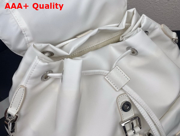 Prada Re Nylon Medium Backpack with Pouch in White 1BZ811 Replica