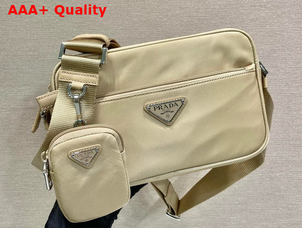 Prada Re Nylon Shoulder Bag in Beige 1BC167 Replica