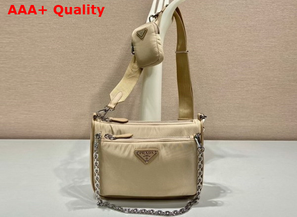 Prada Re Nylon Shoulder Bag in Desert Beige 1BH168 Replica