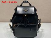 Prada Re Nylon and Brushed Leather Backpack in Black 1BZ074 Replica