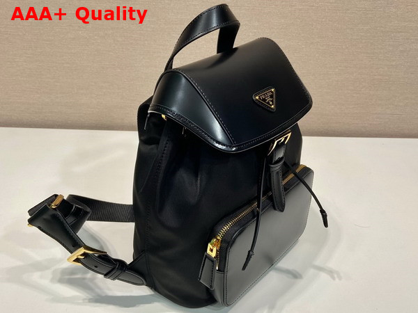 Prada Re Nylon and Brushed Leather Backpack in Black 1BZ074 Replica