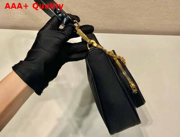 Prada Re Nylon and Brushed Leather Mini Bag in Black 1BC198 Replica